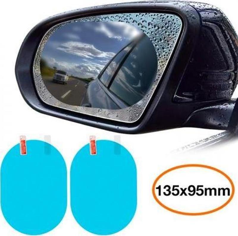 2 Adet 135x95mm 0.3mm Otomobil Yan Aynalar İçin Yağmur, Su Kaydırıcı ve Sis Önleyici Cam Filmi