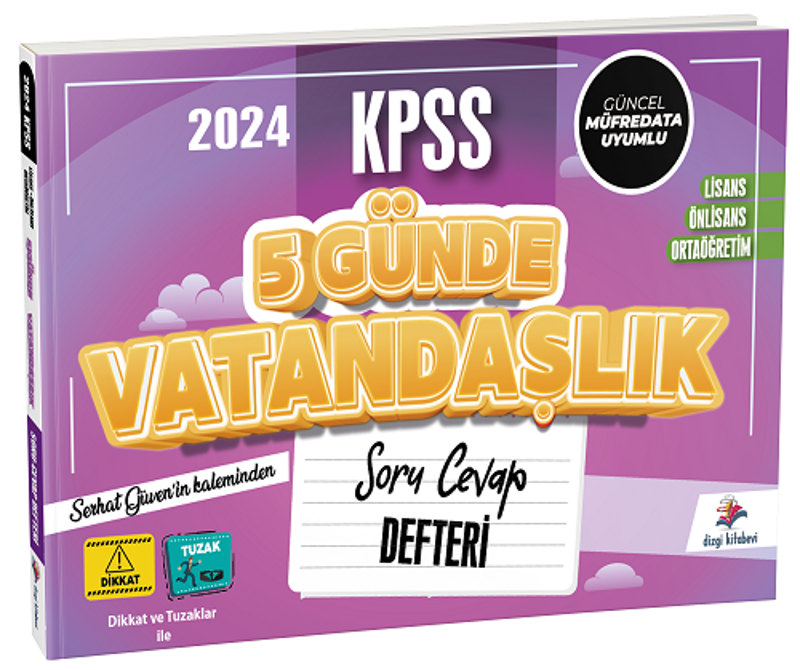 Dizgi Kitap 2024 KPSS 5 Günde Vatandaşlık Soru Cevap Defteri - Serhat Güven