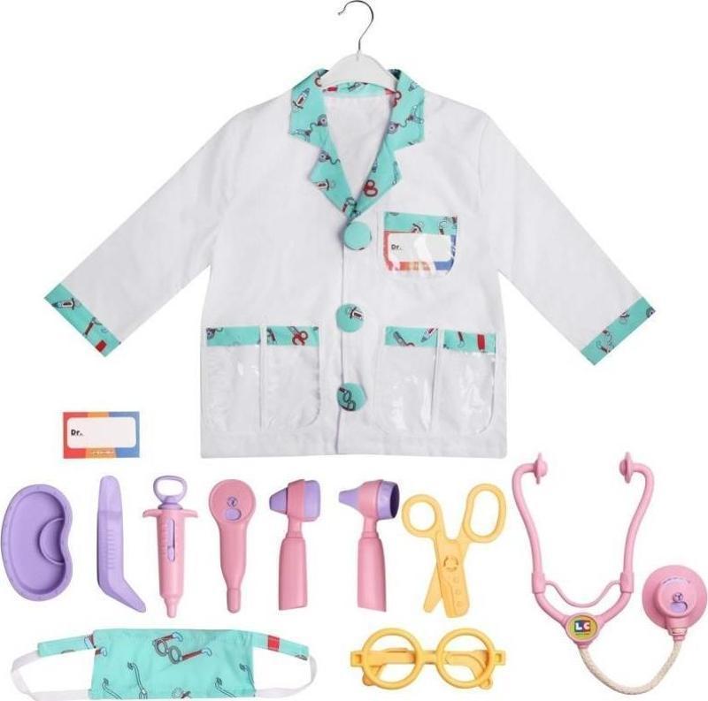 Enfal Let's Be Child Lc Doktor Seti ve Çocuk Kostümü Pembe LC30896