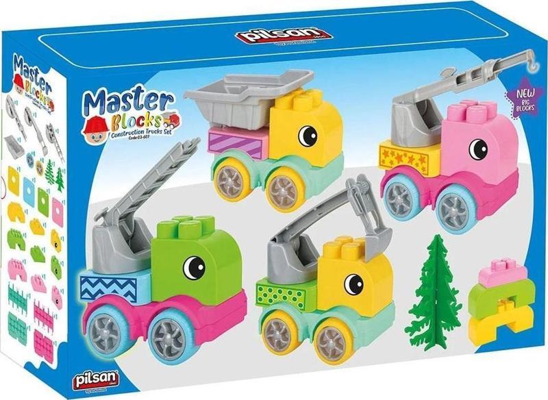 MASTER BLOKLAR İNŞAAT KAMYONLARI SETİ 03607