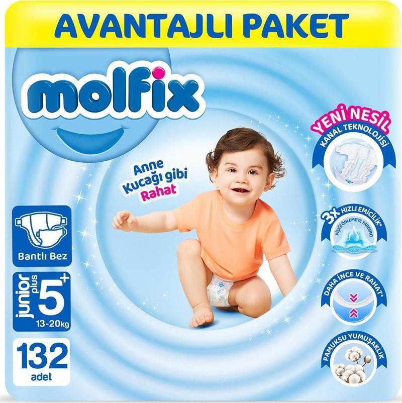 Bebek Bezi 5 Beden Jr Plus Avantajlı Paket 132 Adet