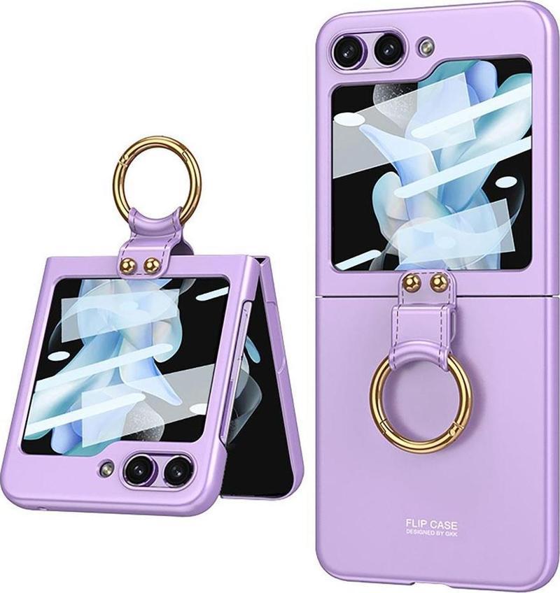 Galaxy Z Flip 5 Kılıf Kıpta Yüzüklü Flip Sert Kapak