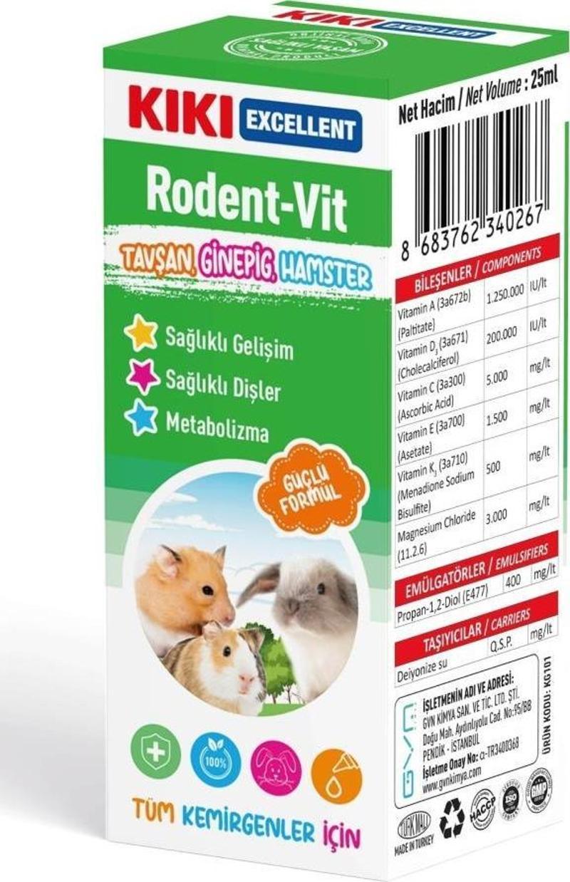 KIKI Kemirgen Rodent-Vit Vitamin Desteği 25ml