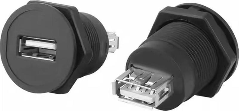 USB-01C-BK 22 MM PANO TİP SİYAH USB A DİŞİ SOKET