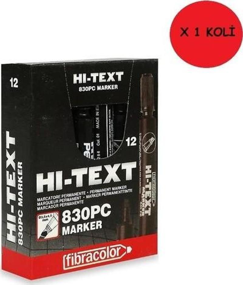 Hı-Text Permanent M. Kesik Uçlu Siyah 830PC 432 Adet ( 12 Li 36 Paket / 1 Koli )