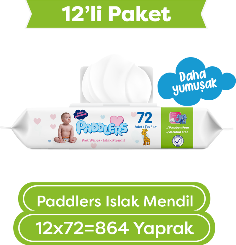 Islak Mendil 72 x 12 li Koli(864 Yaprak)