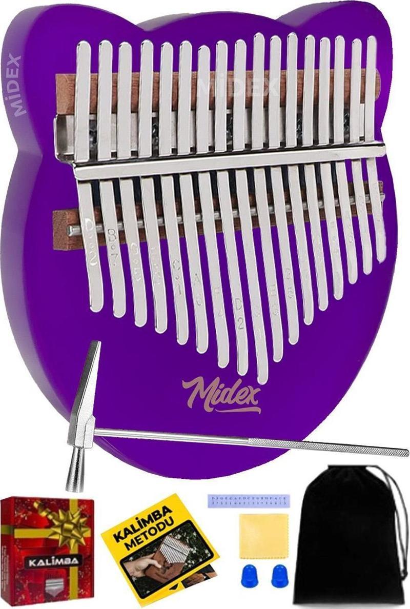 KLX-660 Mor Renk Cam Kalimba 17 Tuşlu Full Set