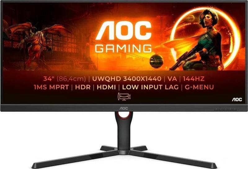 34" U34G3XM-EU 1ms 144Hz 3440x1440 UWQHD FreeSync VA Çerçevesiz Gaming Monitör