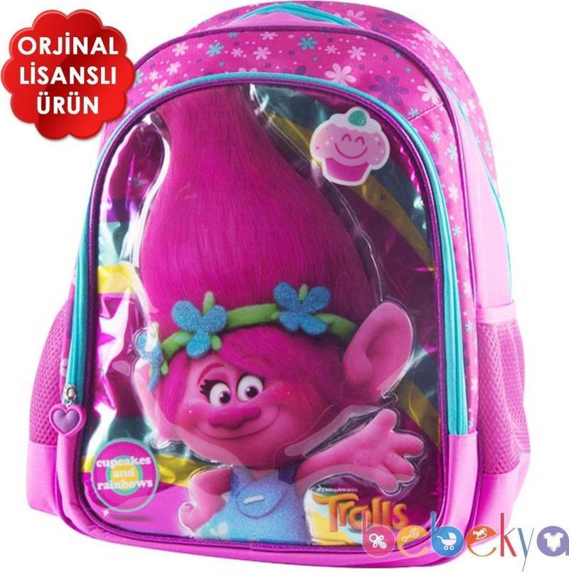 Lisanslı Trolls Pembe Okul Çantası Trolls Pembe Sırt Çantası