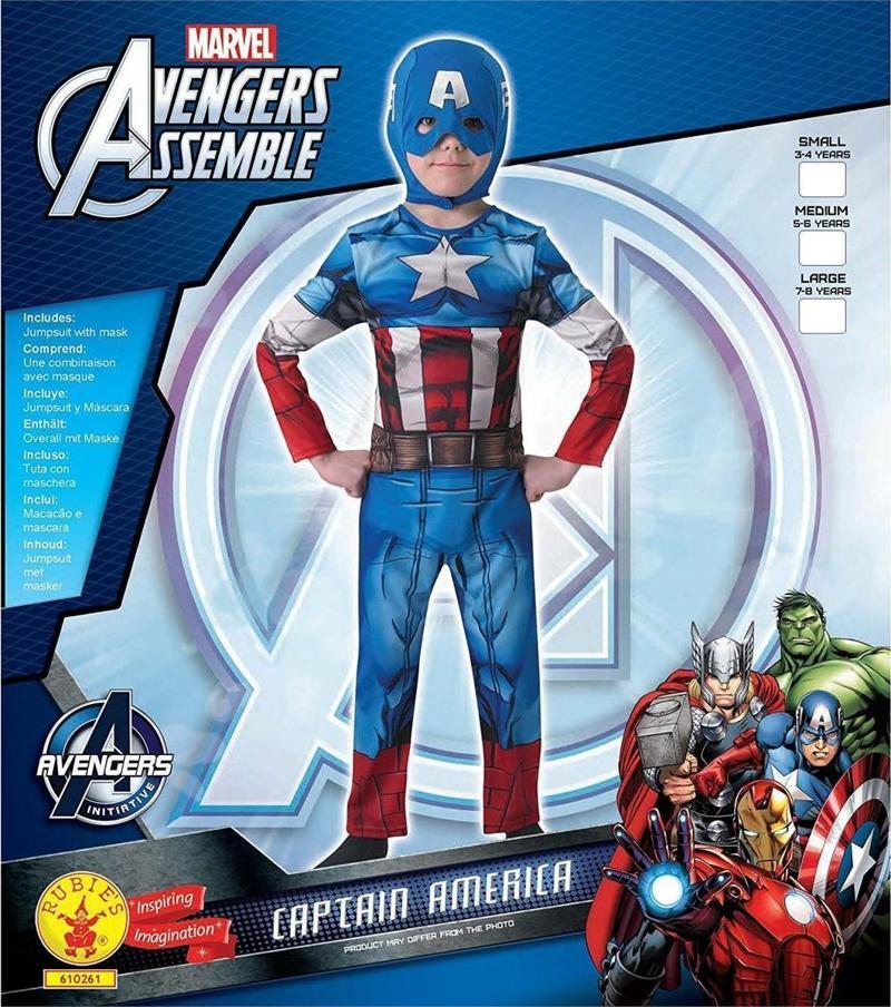 Disney Avengers Captain America (Kaptan Amerika) Kostüm 5-6 Yaş