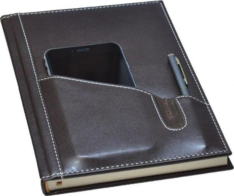 DERİ KAPAK DEFTER AJANDA TARİHSİZ KARELİ 17X24 CM