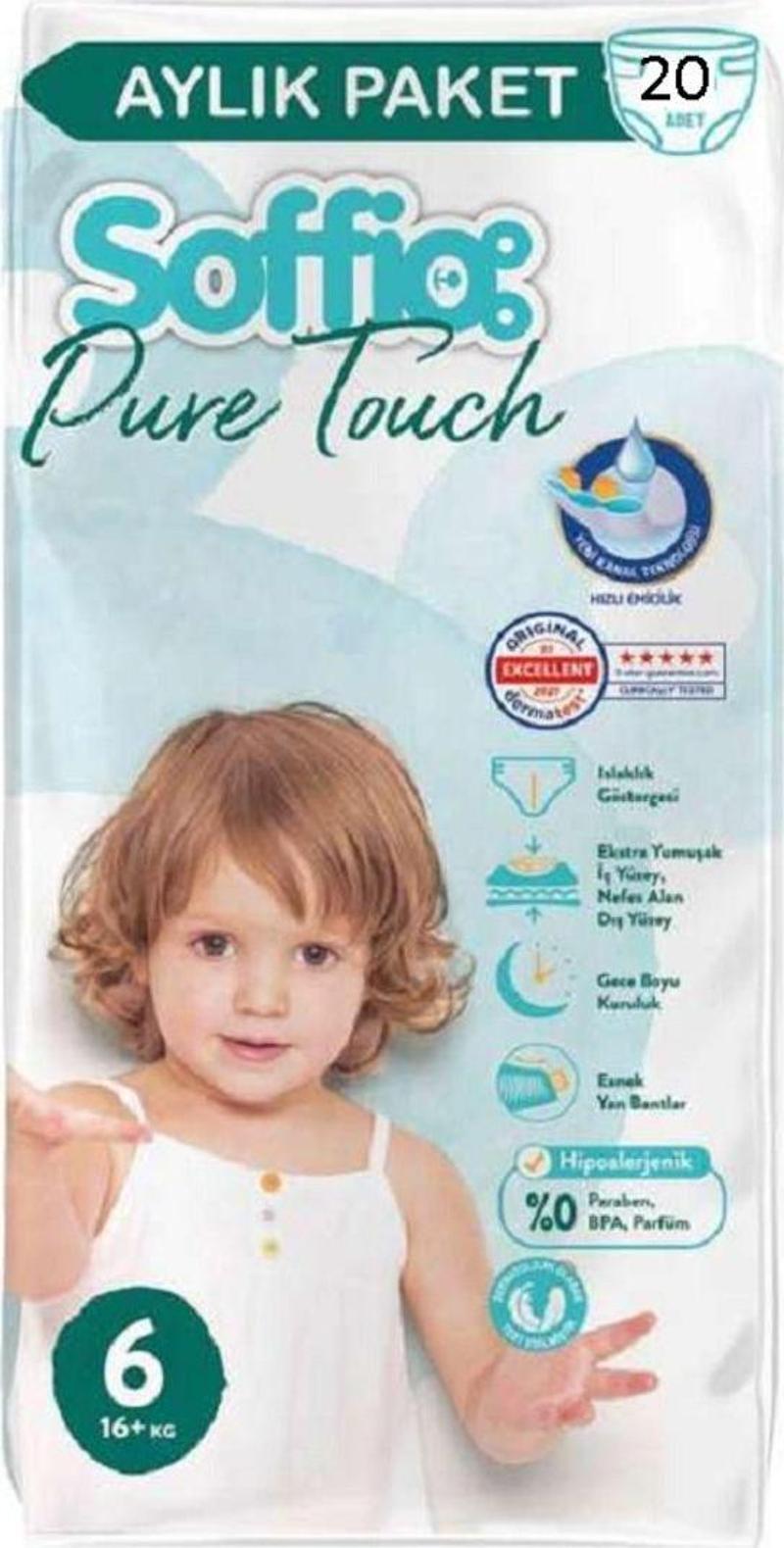 Pure Touch Bebek Bezi Islaklık Göstergeli No:6 20 Adet