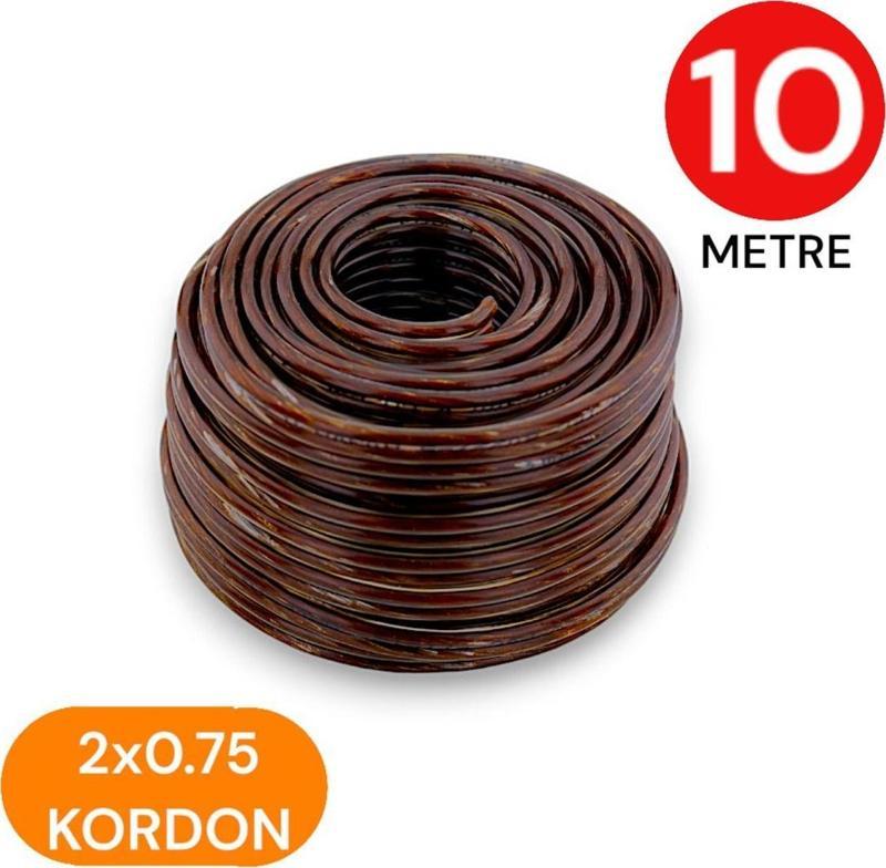 2x0.75 Kordon Yassı Şeffaf Kablo 10 Metre