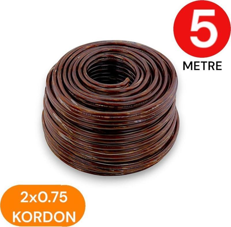 2x0.75 Kordon Yassı Şeffaf Kablo 5 Metre