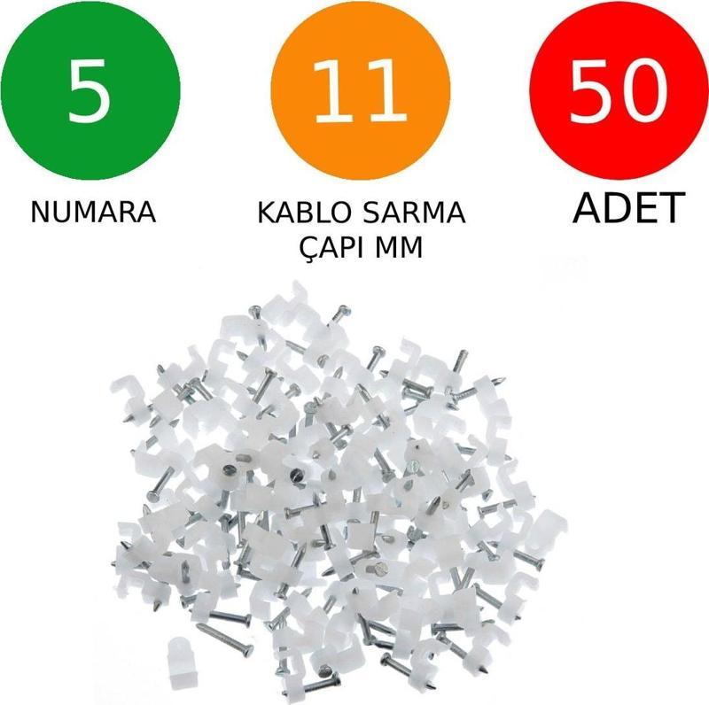Beton Çivili Kablo Tutucu Kroşe No: 5 - 11mm 50 Adet