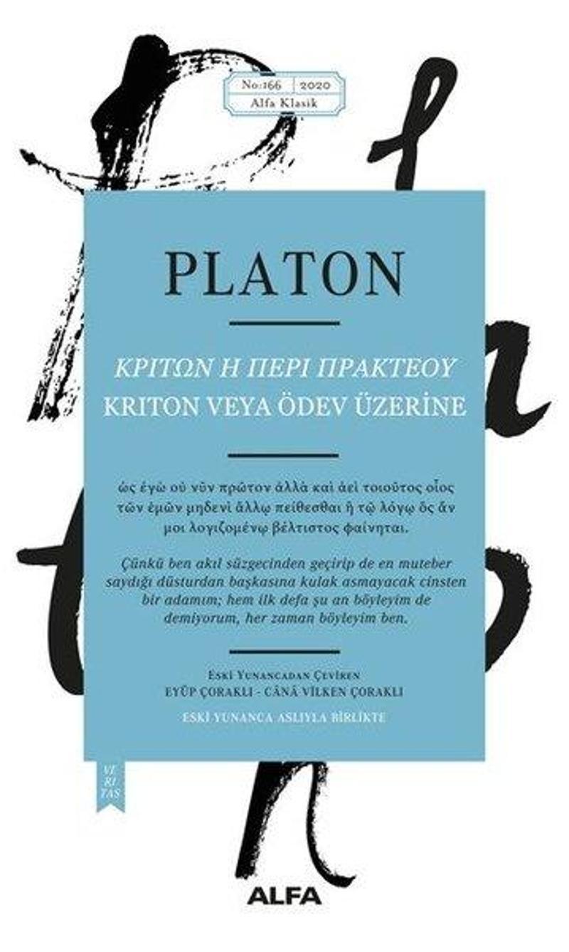 Alfa Yayıncılık Kriton veya Ödev Üzerine - Platon