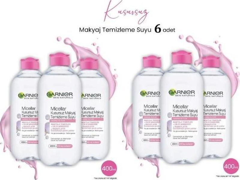 Micellar Kusursuz Makyaj Temizleme Suyu 400 ml x 6 Adet - 1 KOLİ