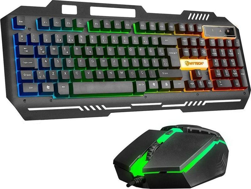 HKM-X86 Quın Siyah USB Gökkuşağı Zemin Aydınlatmalı Gaming Oyuncu Klavye + Mouse Set