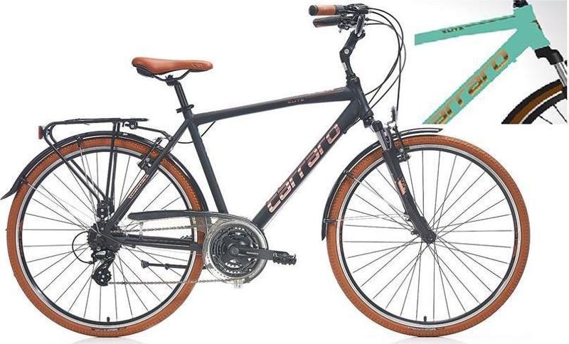 ELITE 804 ERKEK ŞEHİR BİSİKLETİ 480H V 28 JANT 24 VİTES MAT TURKUAZ KAHVE BAKIR