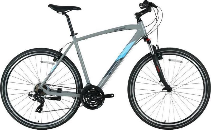 TRX 8100 ERKEK ŞEHİR BİSİKLETİ 54CM V 28 JANT 21 VİTES AÇIK METALİK GRİ YEŞİL BEYAZ