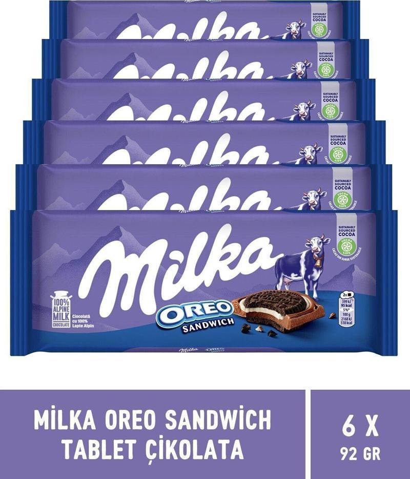 Oreo Sandwich Tablet Çikolata 92 gr - 6 Adet