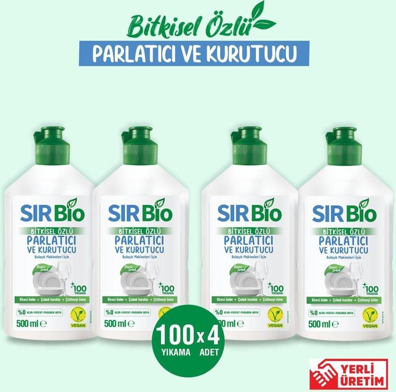 Bitkisel Özlü Bulaşık Makinesi Parlatıcı & Kurutucu 500 ml 4'lü Set