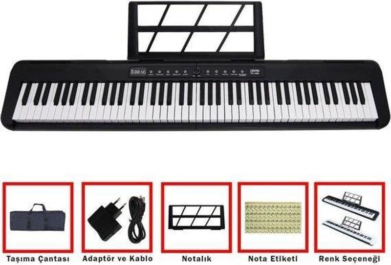 JDP-2088 Tuş Hassasiyetli 88 Tuşlu Piyano (Siyah)