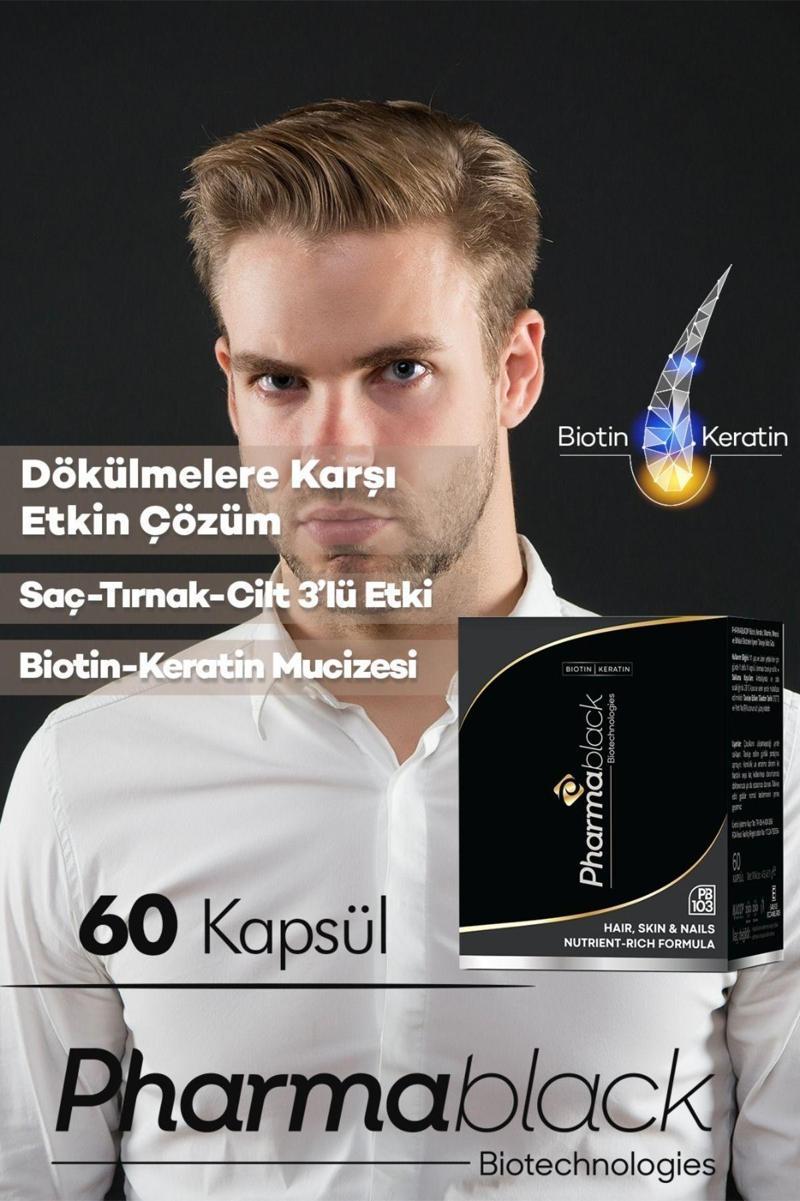 Saç Dökülmelerine Karşı Biotin & Keratin Vitamin Complex 60 Kapsül- 23 Etken Madde/ 2 Aylık Doz