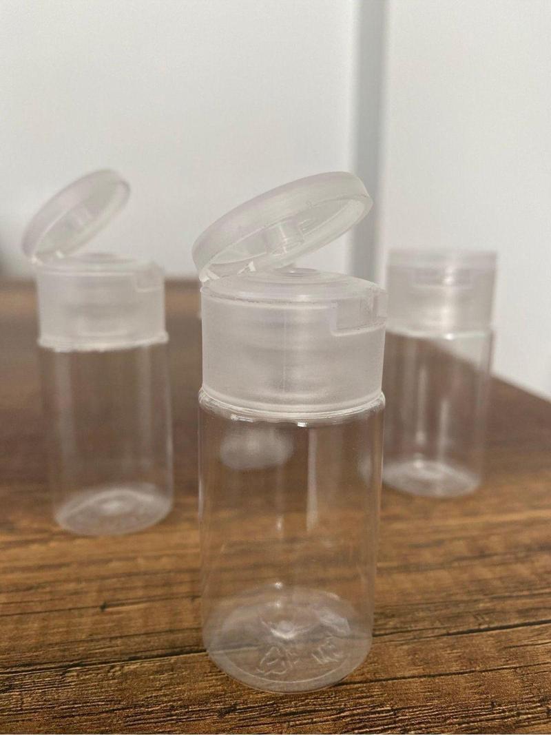 1000 Adet 30 Ml Şeffaf Plastik Şişe + Flip Top Kapak Dezenfektan Şişesi, Açmalı Kapak