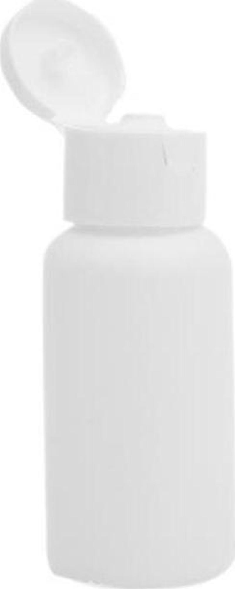 50Ml-Fliptop-Beyaz Kapaklı-Dezenfektan-Kolonya-Likit Şişe-25 Adet