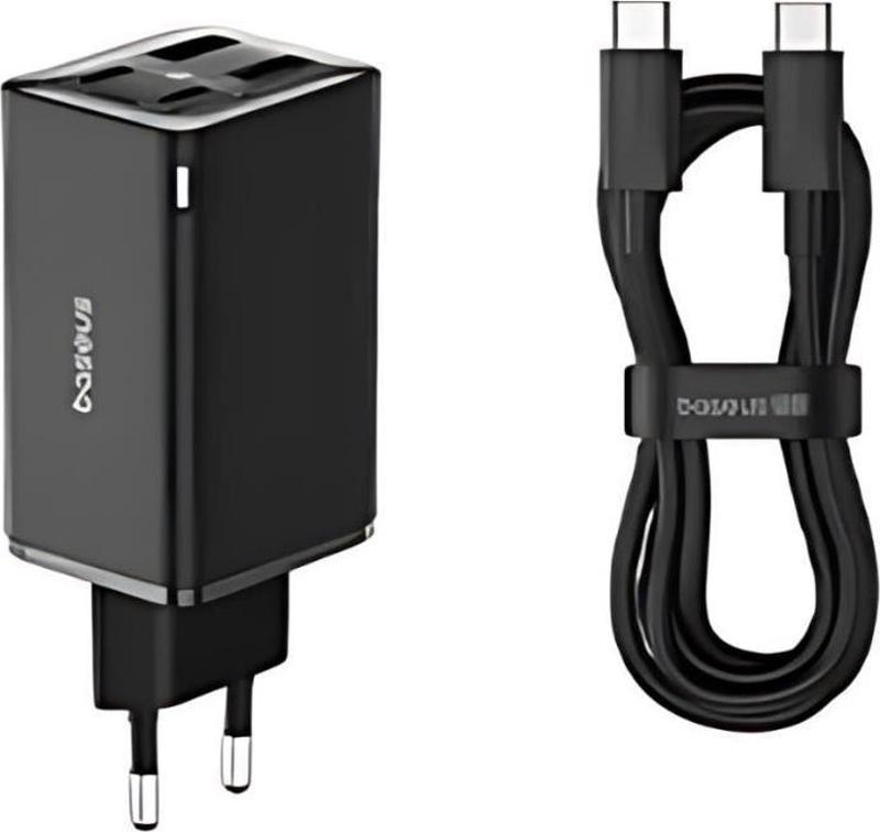 Super Şarj Akım Korumalı GaN6 Pro 65W Şarj Başlık Ve 100W Şarj Kablo 2xUSB-C 2xUSB Şarj Aleti