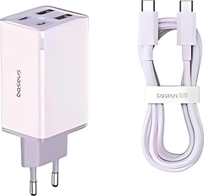 Super Şarj Akım Korumalı GaN6 Pro 65W Şarj Başlık Ve 100W Şarj Kablo 2xUSB-C 2xUSB Şarj Aleti