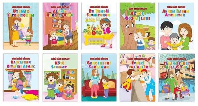 Pembe Patikler Mini Mini Bizler - Okul Öncesi Eğitici Hikaye Seti - 10 Kitap Takım - Kolektif