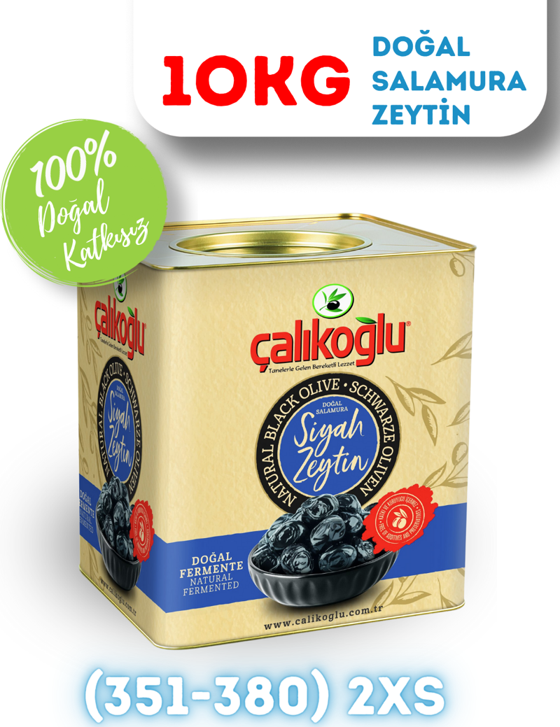 Doğal Gemlik Salamura Siyah Zeytin 10 kg (351-380) 2XS