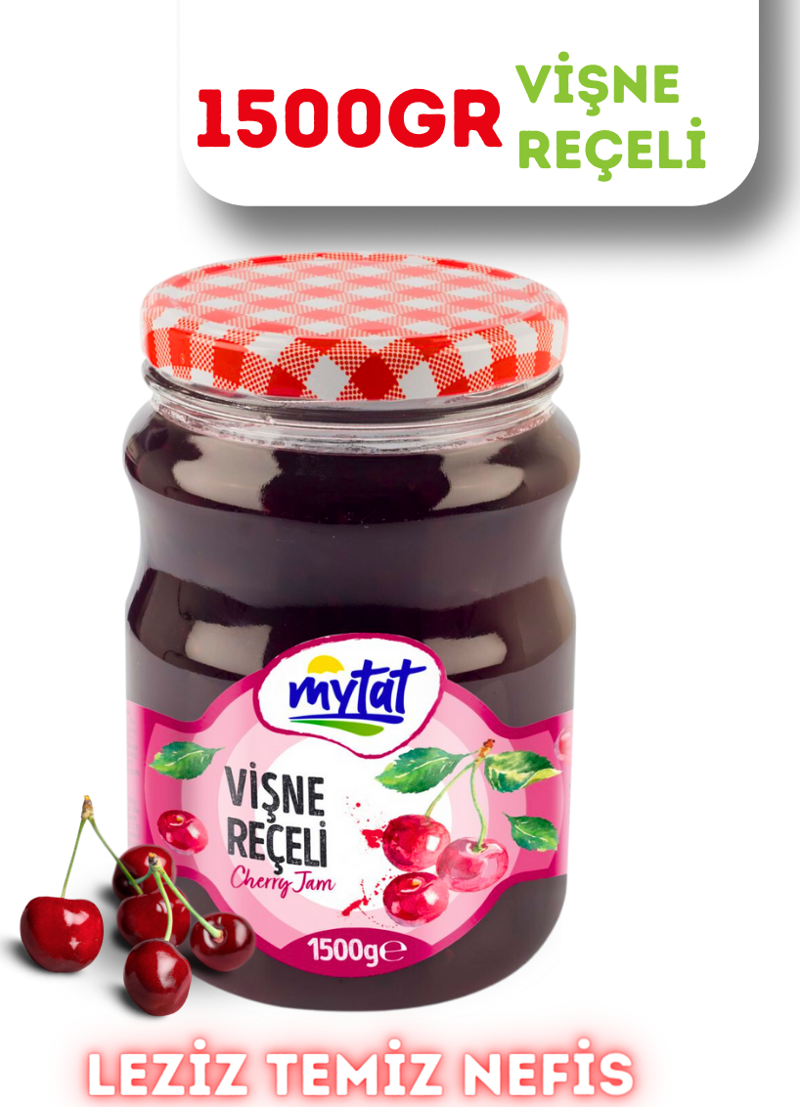 Geleneksel Vişne Reçeli 1500 gr (Cam Kavanoz)