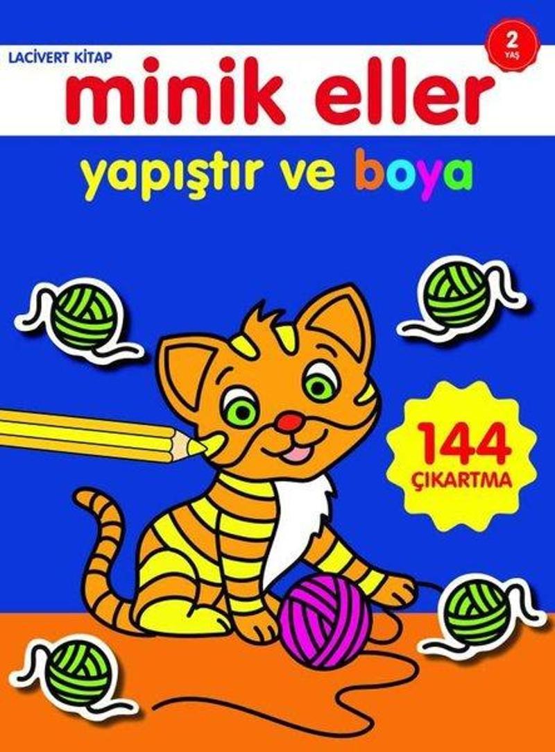 Minik Eller Yapıştır ve Boya Lacivert Kitap 2 Yaş