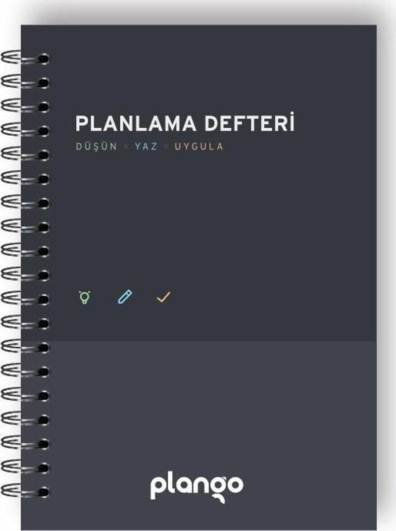 Siyah - Gri Günlük Planlayıcı Defter - Daily Planner - Ders Çalışma Planlayıcı Defteri - Planlama De