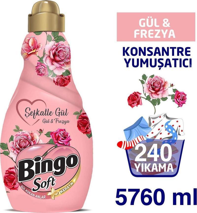 Konsantre Yumuşatıcı 1440 Ml Şefkatle Gül 4'Lü Ekonomi Paketi