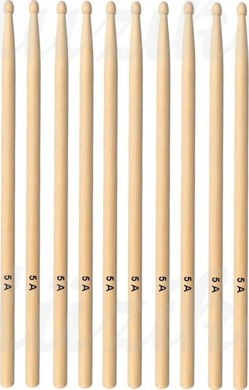 Baget - Davul - 5 Çift Bateri Bageti Drumsticks 5a Pürüzsüz Yüzey