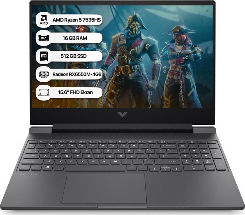 Victus 15-FB2028NT AMD R5 7535HS 16GB 512GB SSD RX6550M-4GB Freedos 15.6" FHD 144Hz Taşınabilir Bilgisayar A44MJEA