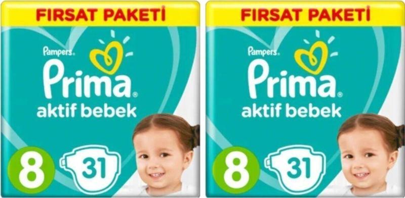 Aktif Bebek 8 Numara 17+kg 31 Adet X 2 Paket