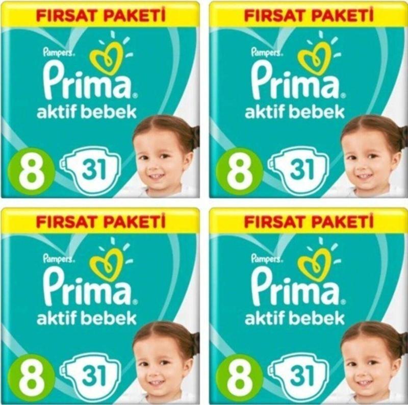 Aktif Bebek 8 Numara 17+kg 31 Adet X 4 Paket