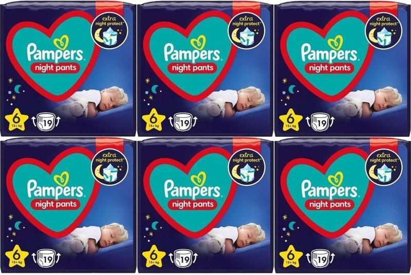 Külot Bebek Bezi Gece Beden:6 (15+kg) Extra Large 114 Adet Süper Ekonomik Mega Pk