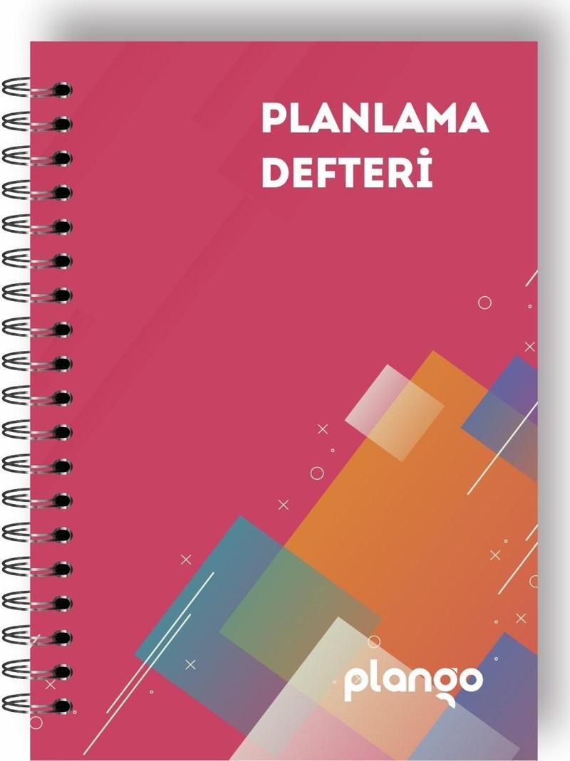 Kırmızı Kareler Günlük Planlayıcı Defter - Daily Planner - Ders Çalışma Planlayıcı Defteri - Planlam