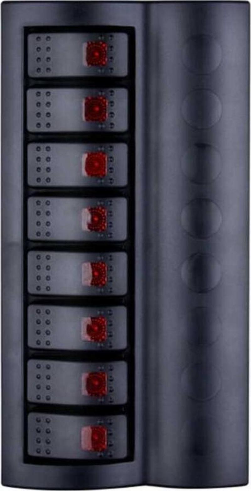 Otomatik Sigortalı Işıklı Switch Panel, 8 Anahtarlı