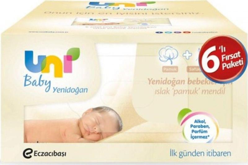 Yenidoğan Islak Pamuk Mendil 6 Lı (240 Yaprak)