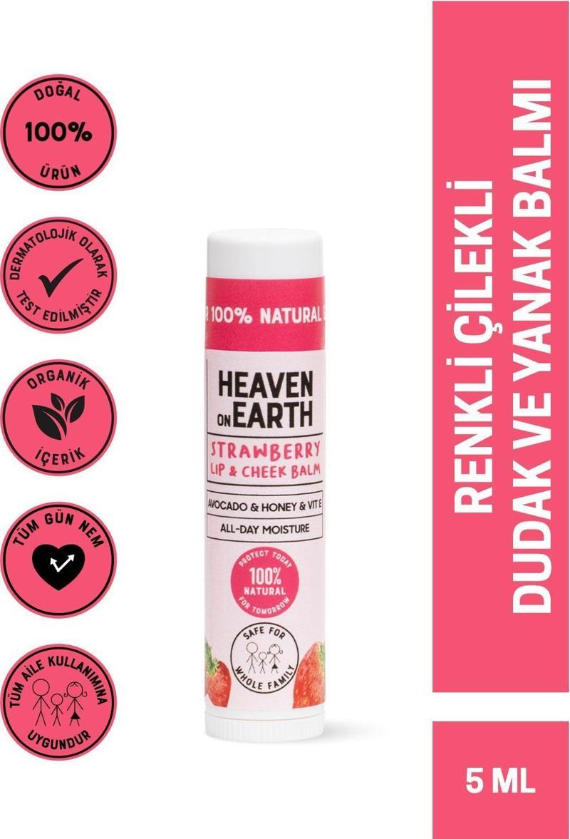 %100 Doğal Strawberry Lip & Cheek Balm Nemlendirici Besleyici Renkli ve Çilekli Dudak ve Yanak Balmı