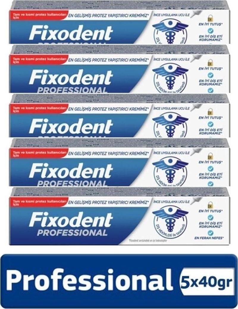 Diş Protez Yapıştırıcı Krem Professional 40 Gr X5 Adet