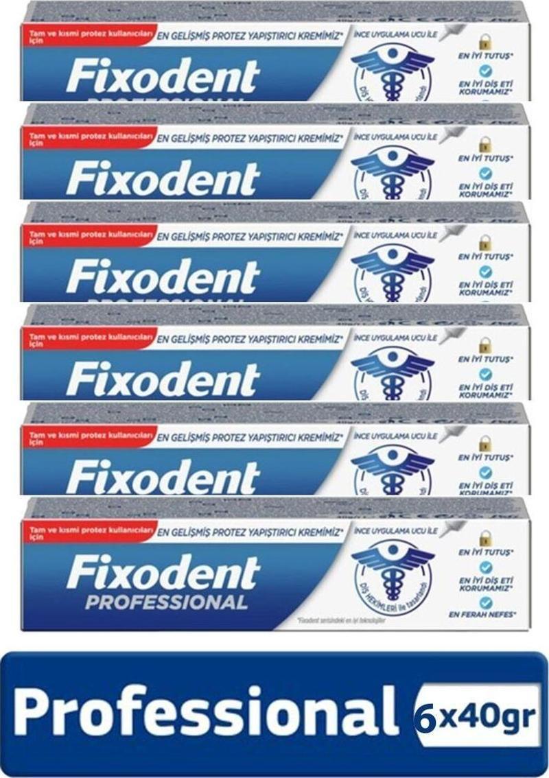 Professional Diş Protez Yapıştırıcı Krem 40Gr X 6