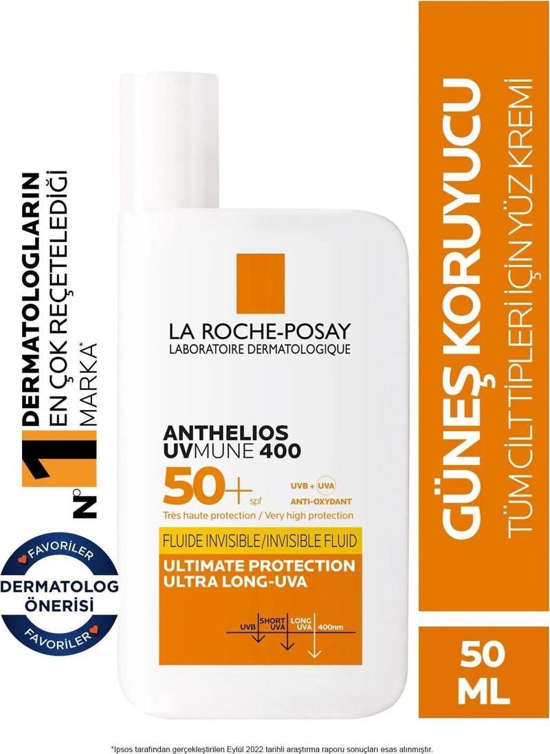 Anthelios Uvmune Fluid Spf 50 Tüm Ciltler Için Yüksek Korumalı Yüz Güneş Kremi 30162662